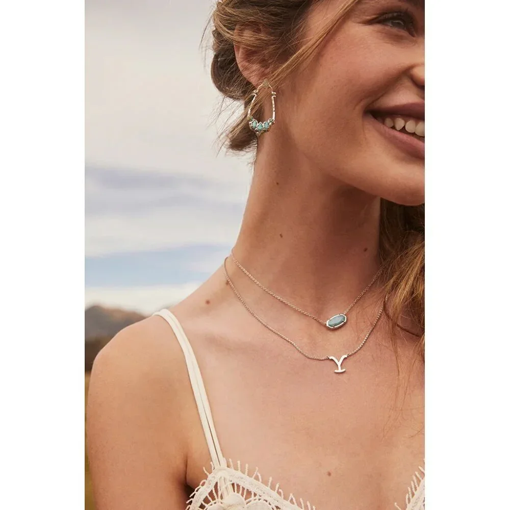NWT $60 Kendra Scott x Yellowstone Dutton 14K Gold Plated Small Short Y Necklace